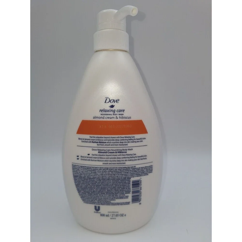 Dove Body Wash with Pump Relaxing Care Almond Cream & Hibiscus LARGE 27.05 oz